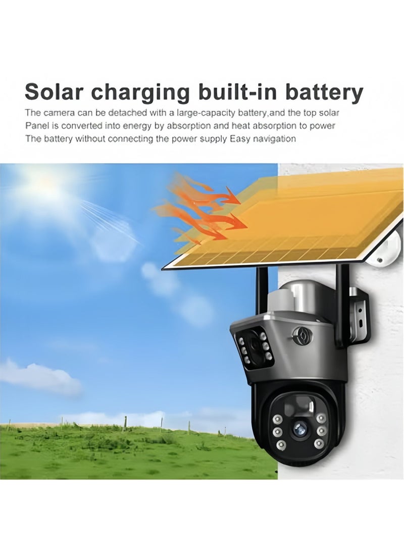 بلينك كاميرا مراقبة خارجية تعمل بالطاقة الشمسية 4G بدقة 8MP بعدستين PTZ، رؤية ليلية، مع بطاقة ذاكرة 64GB - Image 3